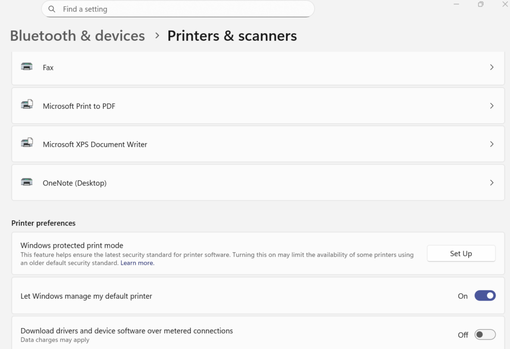 Printer and Scanner Setting Screenshot from Windows by Hinditechblogging