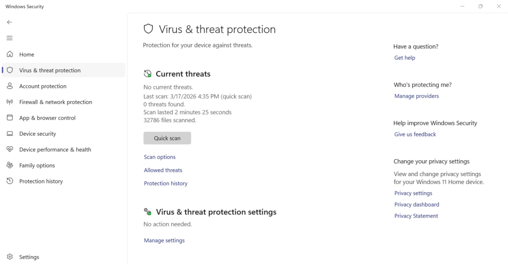 Virus and Threat Protection Hinditechblogging